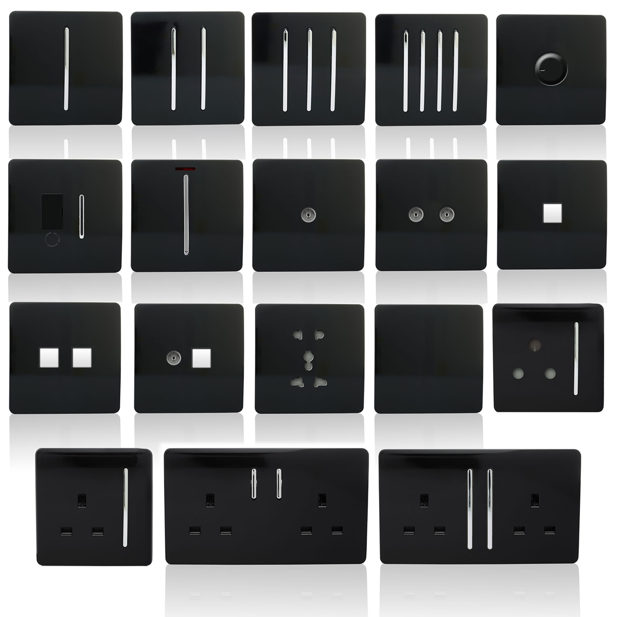 Trendi Black Wiring Accessories Trendi Decorative Screwless Trendi Black Wiring Accessories Trendi Decorative Screwless